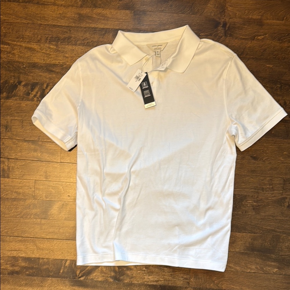 NWT Banana Republic White Polo Shirt Classic Knit Short Sleeve